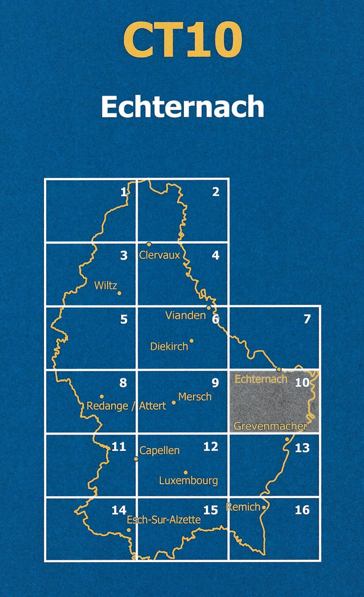 Carte topographique CT10 - Echternach (Grand-Duché de Luxembourg) carte pliée Service topographique du Luxembourg 