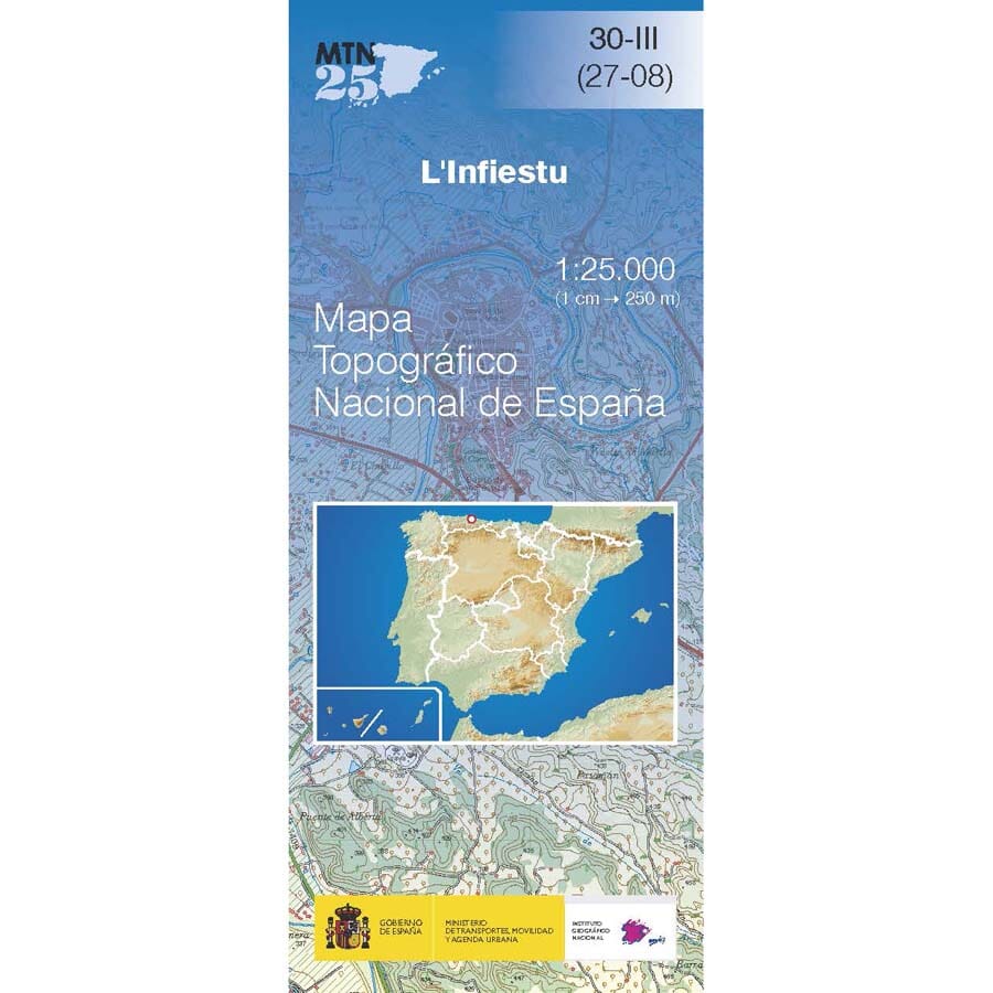 Carte topographique de l'Espagne n° 0030.3 - L'Infiestu | CNIG - 1/25 000 carte pliée CNIG 