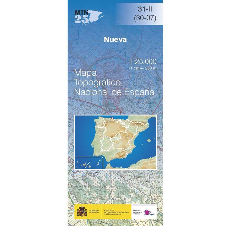 Carte topographique de l'Espagne n° 0031.2 - Nueva | CNIG - 1/25 000 carte pliée CNIG 