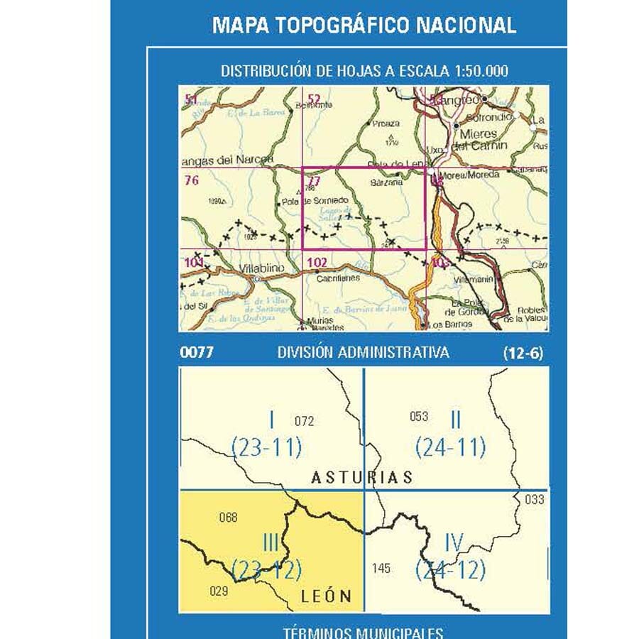 Carte topographique de l'Espagne n° 0077.3 - Torrestío | CNIG - 1/25 000 carte pliée CNIG 