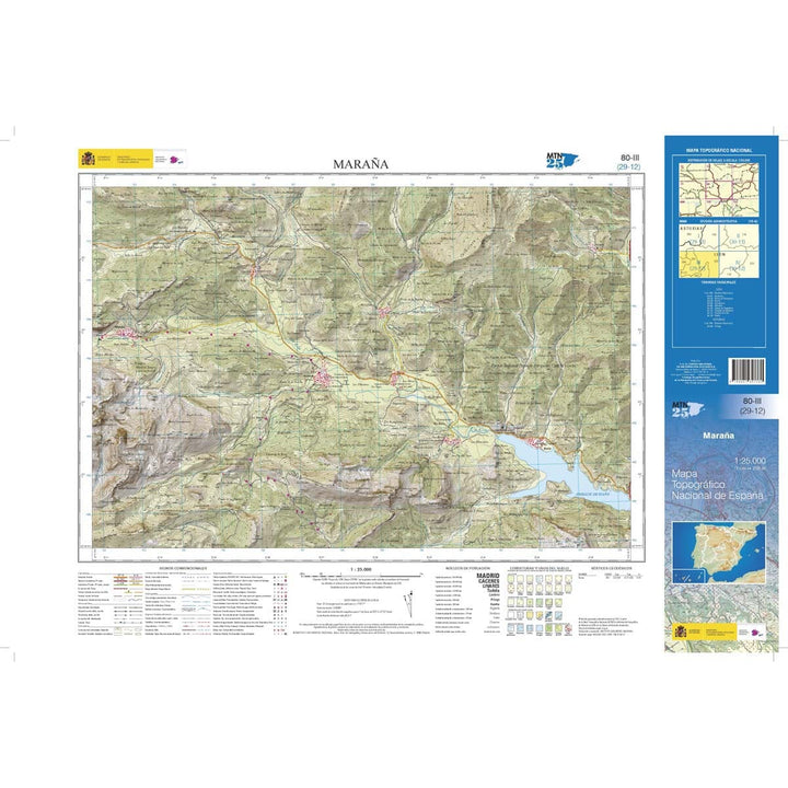 Carte topographique de l'Espagne n° 0080.3 - Maraña | CNIG - 1/25 000 carte pliée CNIG 