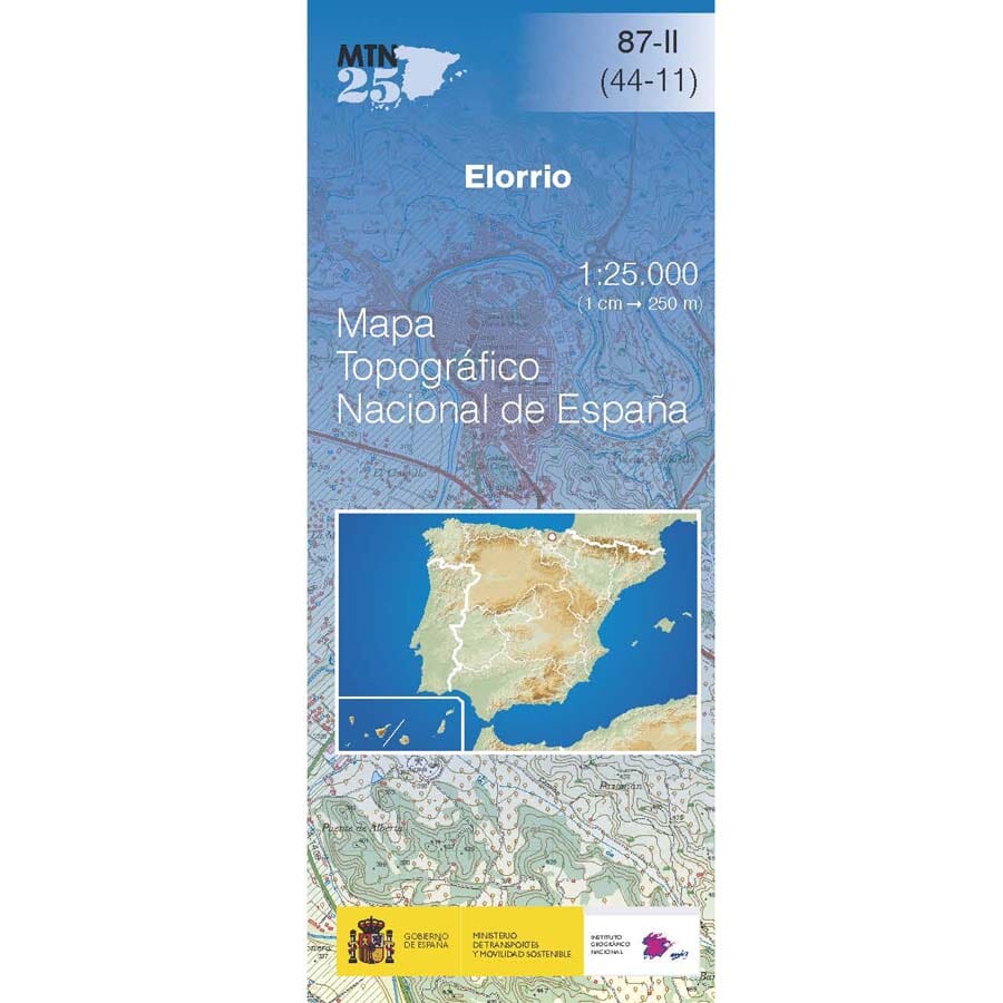 Carte topographique de l'Espagne n° 0087.2 - Elorrio | CNIG - 1/25 000 carte pliée CNIG 