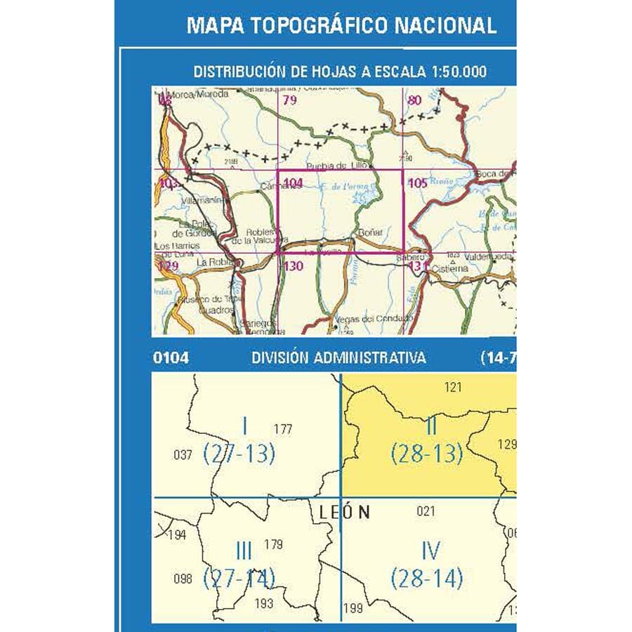 Carte topographique de l'Espagne n° 0104.2 - Reyero | CNIG - 1/25 000 carte pliée CNIG 