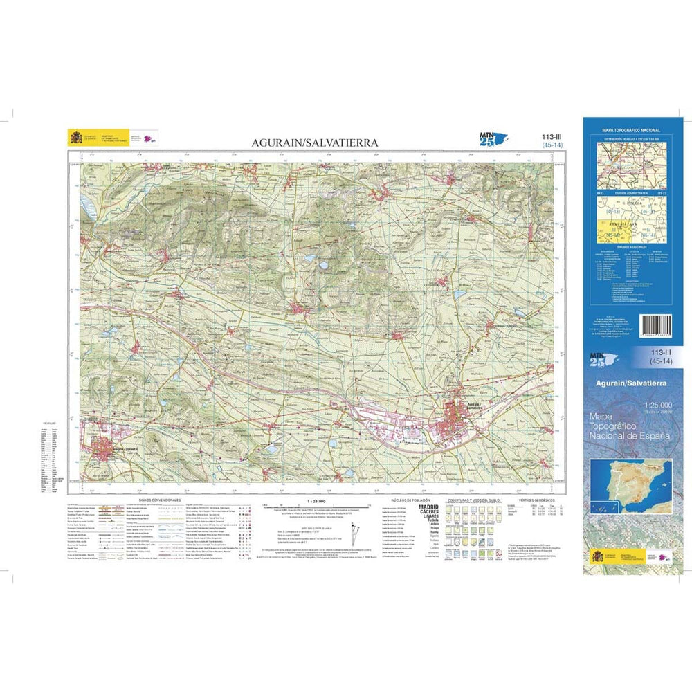 Carte topographique de l'Espagne n° 0113.3 - Agurain/Salvatierra | CNIG - 1/25 000 carte pliée CNIG 