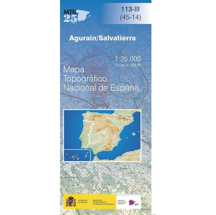 Carte topographique de l'Espagne n° 0113.3 - Agurain/Salvatierra | CNIG - 1/25 000 carte pliée CNIG 