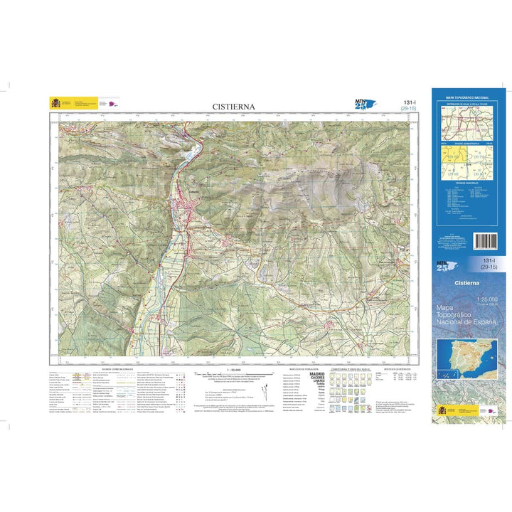 Carte topographique de l'Espagne n° 0131.1 - Cistierna | CNIG - 1/25 000 carte pliée CNIG 