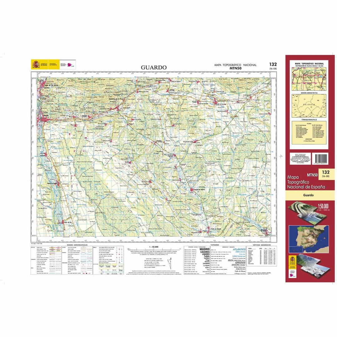 Carte topographique de l'Espagne n° 0132 - Guardo | CNIG - 1/50 000 carte pliée CNIG 
