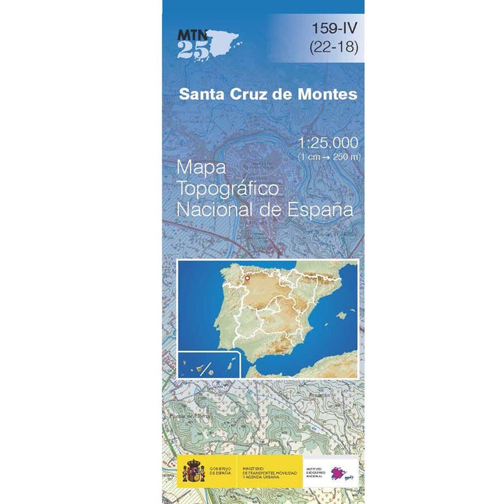 Carte topographique de l'Espagne n° 0159.4 - Santa Cruz de Montes (Gran Canaria) | CNIG - 1/25 000 carte pliée CNIG 