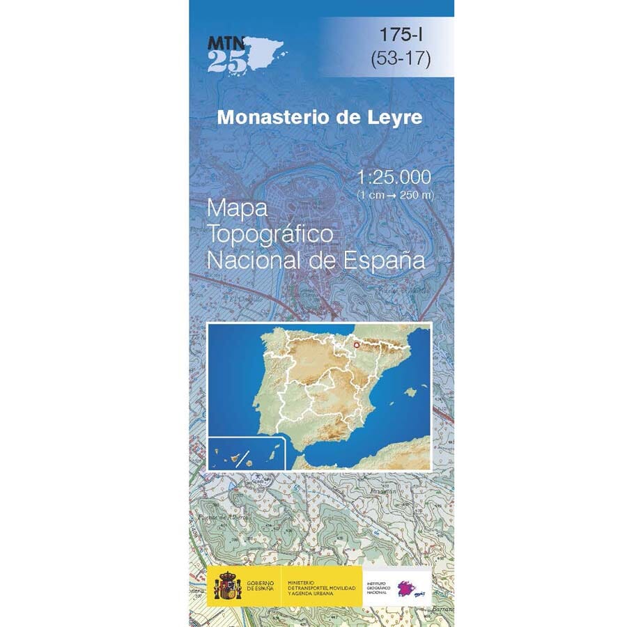 Carte topographique de l'Espagne n° 0175.1 - Monasterio De Leyre | CNIG - 1/25 000 carte pliée CNIG 