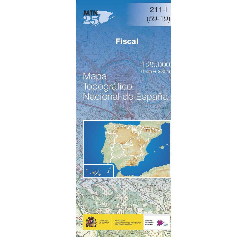 Carte topographique de l'Espagne n° 0211.1 - Fiscal | CNIG - 1/25 000 carte pliée CNIG 