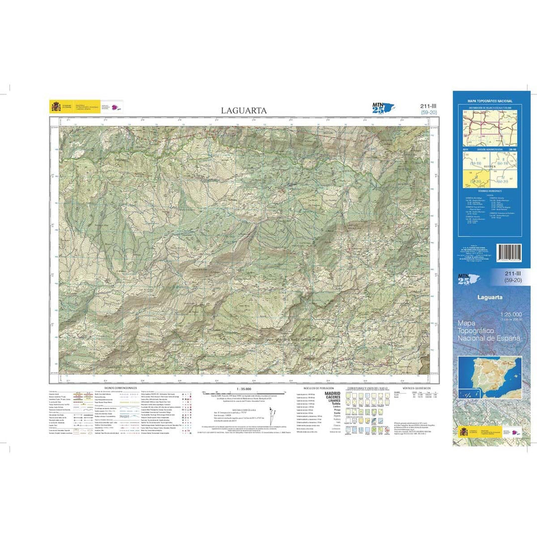 Carte topographique de l'Espagne n° 0211.3 - Laguarta | CNIG - 1/25 000 carte pliée CNIG 