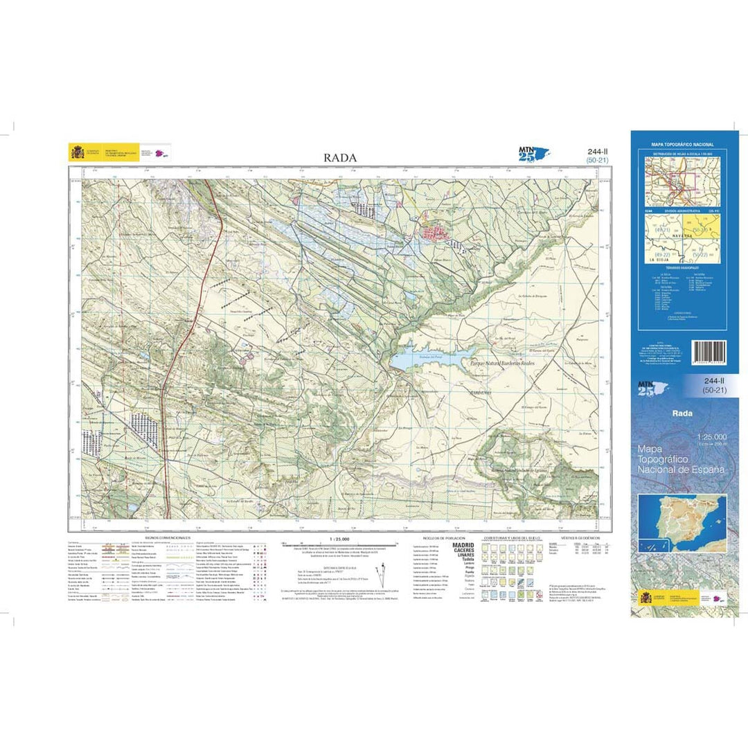 Carte topographique de l'Espagne n° 0244.2 - Rada | CNIG - 1/25 000 carte pliée CNIG 