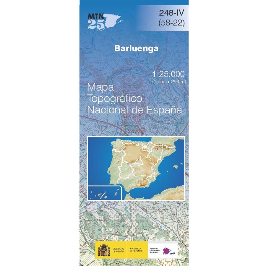 Carte topographique de l'Espagne n° 0248.4 - Barluenga | CNIG - 1/25 000 carte pliée CNIG 