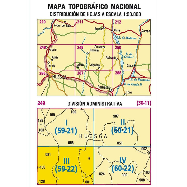 Carte topographique de l'Espagne n° 0249.3 - Labata | CNIG - 1/25 000 carte pliée CNIG 