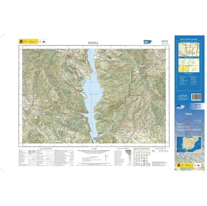 Carte topographique de l'Espagne n° 0250.3 - Naval | CNIG - 1/25 000 carte pliée CNIG 