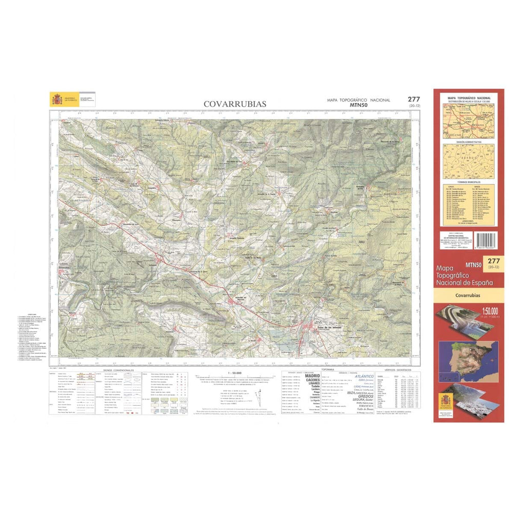 Carte topographique de l'Espagne n° 0277 - Covarrubias | CNIG - 1/50 000 carte pliée CNIG 
