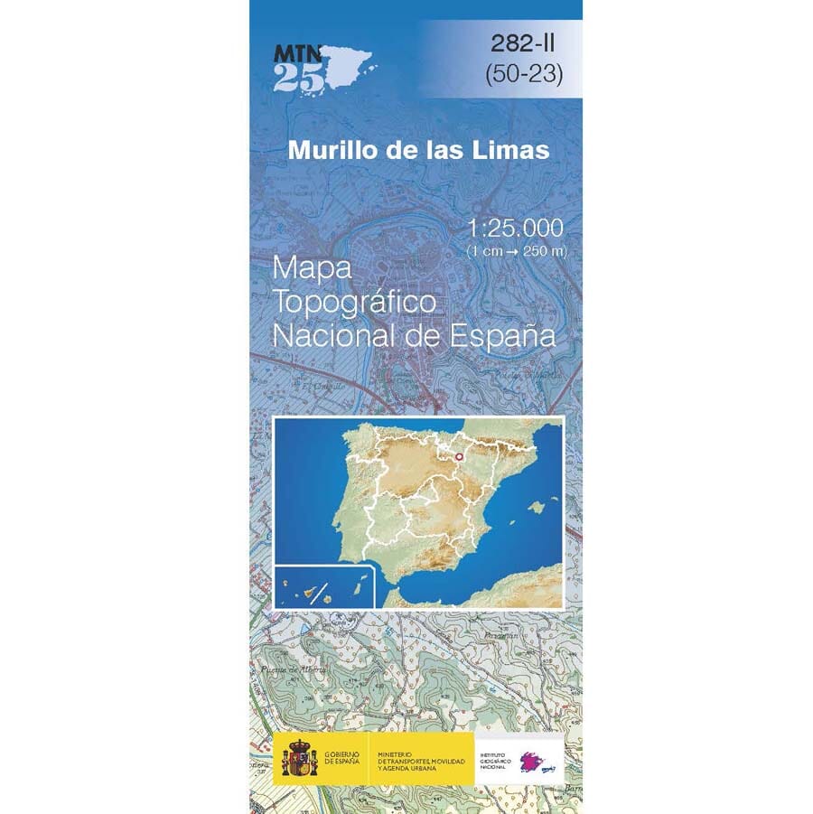 Carte topographique de l'Espagne n° 0282.2 - Murillo De Las Limas | CNIG - 1/25 000 carte pliée CNIG 