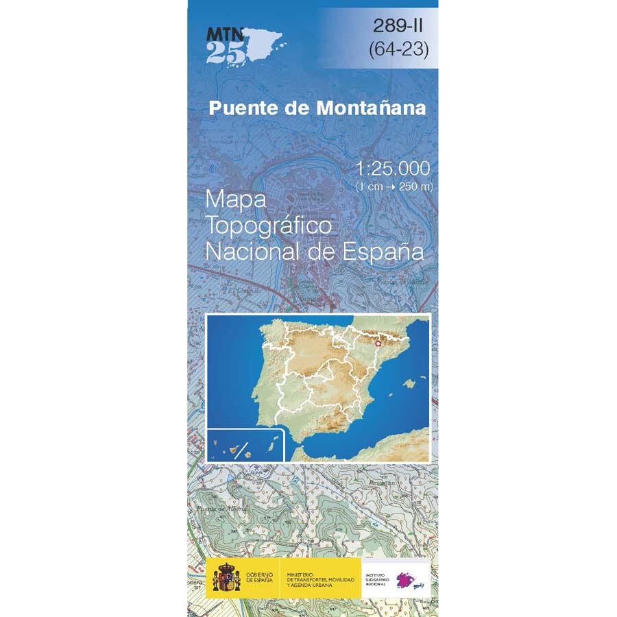 Carte topographique de l'Espagne n° 0289.2 - Puente de Montañana | CNIG - 1/25 000 carte pliée CNIG 