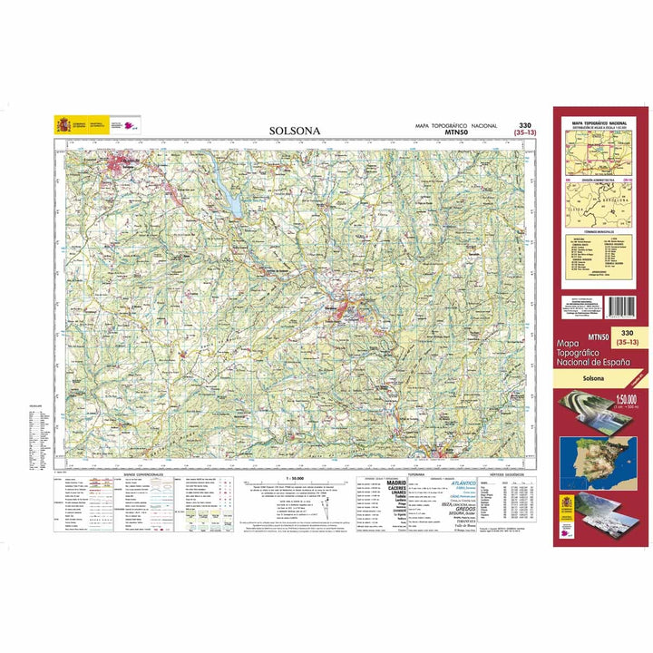 Carte topographique de l'Espagne n° 0330 - Solsona | CNIG - 1/50 000 carte pliée CNIG 