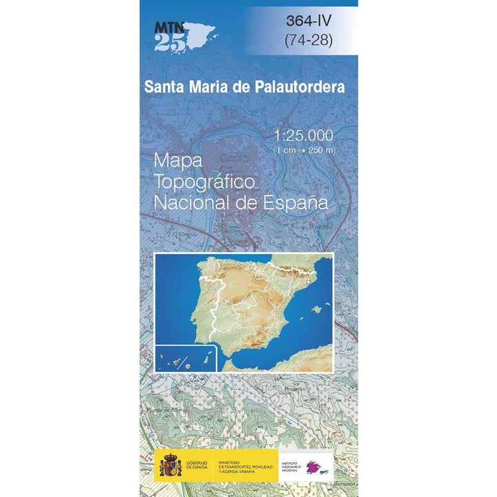 Carte topographique de l'Espagne n° 0364.4 - Santa Maria de Palautordera | CNIG - 1/25 000 carte pliée CNIG 