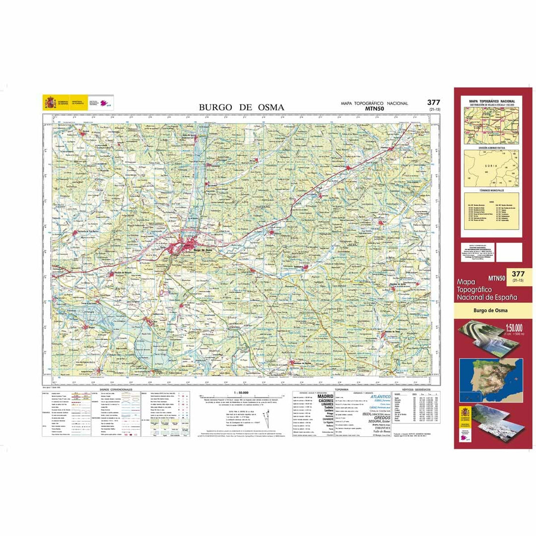 Carte topographique de l'Espagne n° 0377 - Burgo de Osma | CNIG - 1/50 000 carte pliée La Compagnie des Cartes - Le voyage et la randonnée 