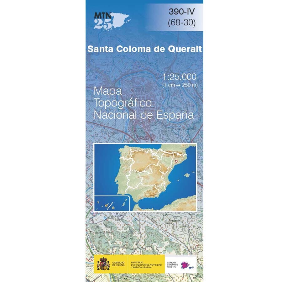 Carte topographique de l'Espagne n° 0390.4 - Santa Coloma de Queralt | CNIG - 1/25 000 carte pliée CNIG 