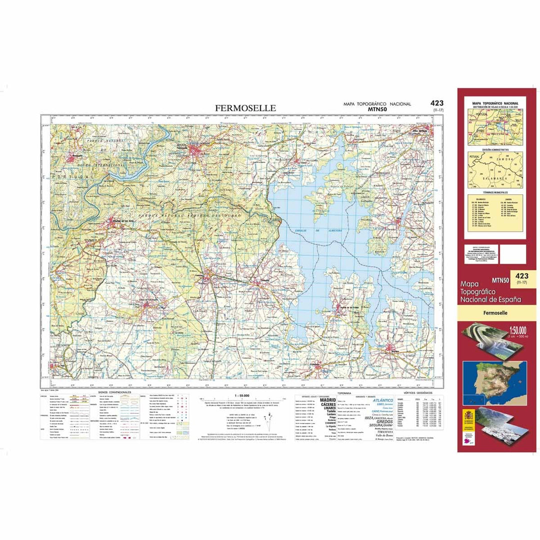 Carte topographique de l'Espagne n° 0423 - Fermoselle | CNIG - 1/50 000 carte pliée CNIG 