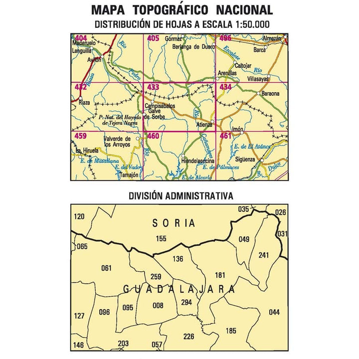 Carte topographique de l'Espagne n° 0433 - Atienza | CNIG - 1/50 000 carte pliée La Compagnie des Cartes - Le voyage et la randonnée 