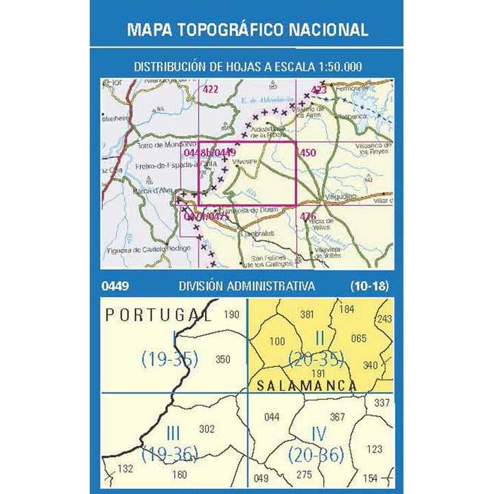 Carte topographique de l'Espagne n° 0449.2 - Cabeza del Caballo | CNIG - 1/25 000 carte pliée CNIG 