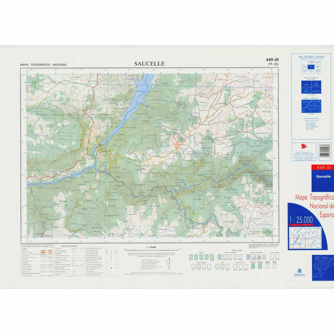 Carte topographique de l'Espagne n° 0449.3 - Saucelle | CNIG - 1/25 000 carte pliée CNIG 