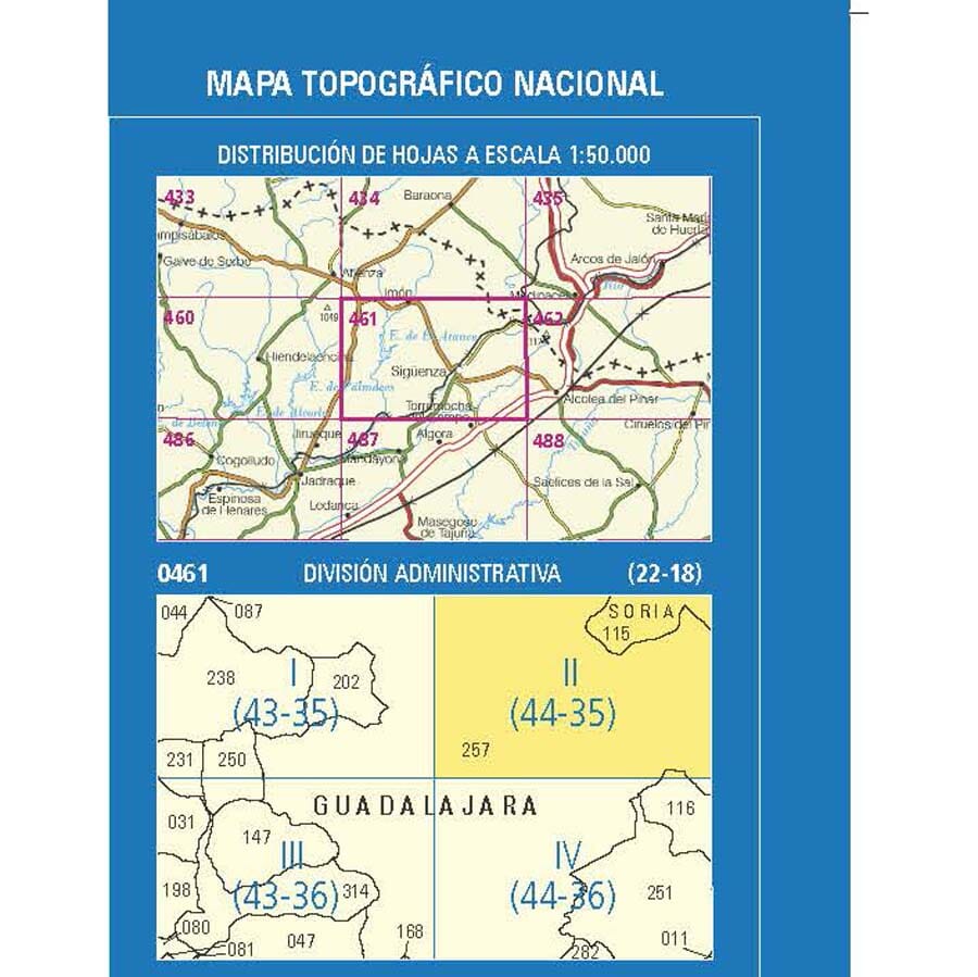 Carte topographique de l'Espagne n° 0461.2 - Horna | CNIG - 1/25 000 carte pliée CNIG 