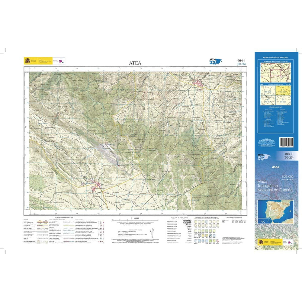 Carte topographique de l'Espagne n° 0464.2 - Atea | CNIG - 1/25 000 carte pliée CNIG 