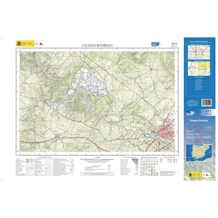 Carte topographique de l'Espagne n° 0525.2 - Ciudad Rodrigo | CNIG - 1/25 000 carte pliée CNIG 