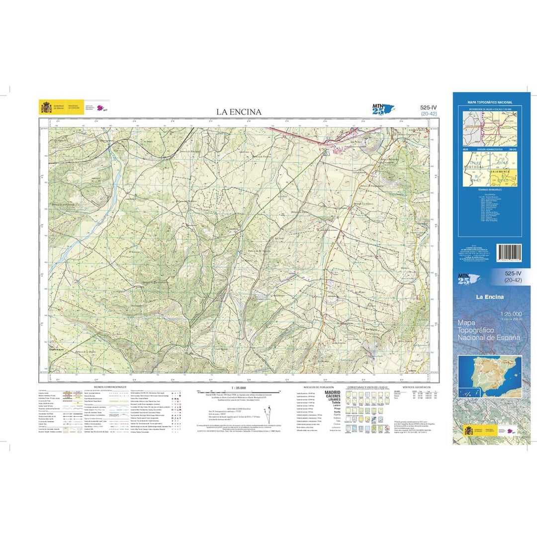 Carte topographique de l'Espagne n° 0525.4 - La Encina | CNIG - 1/25 000 carte pliée CNIG 