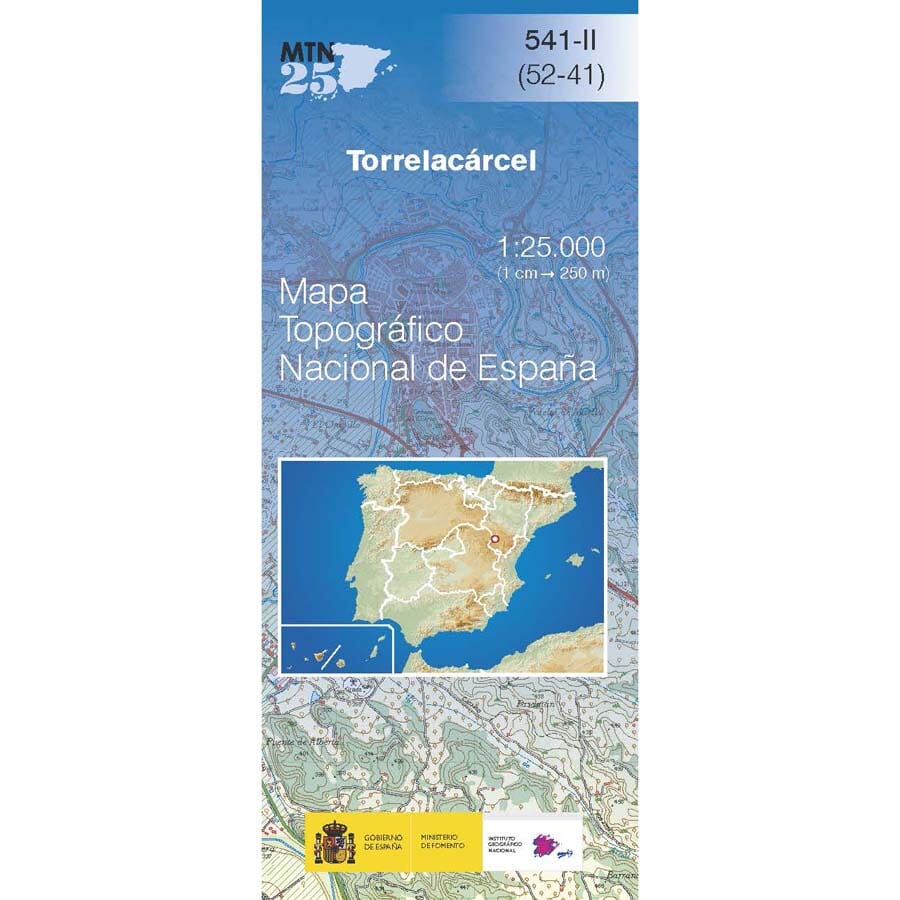 Carte topographique de l'Espagne n° 0541.2 - Torrelacárcel | CNIG - 1/25 000 carte pliée CNIG 