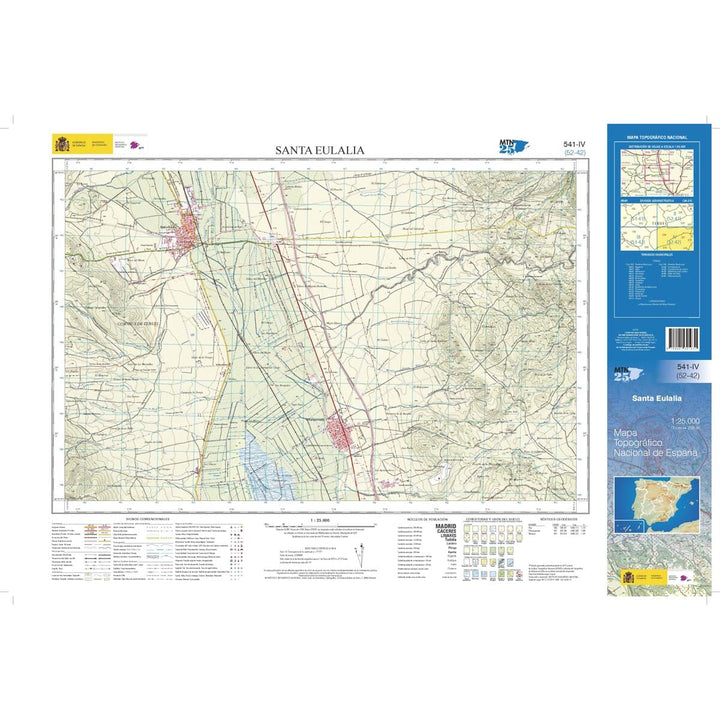 Carte topographique de l'Espagne n° 0541.4 - Santa Eulalia | CNIG - 1/25 000 carte pliée CNIG 