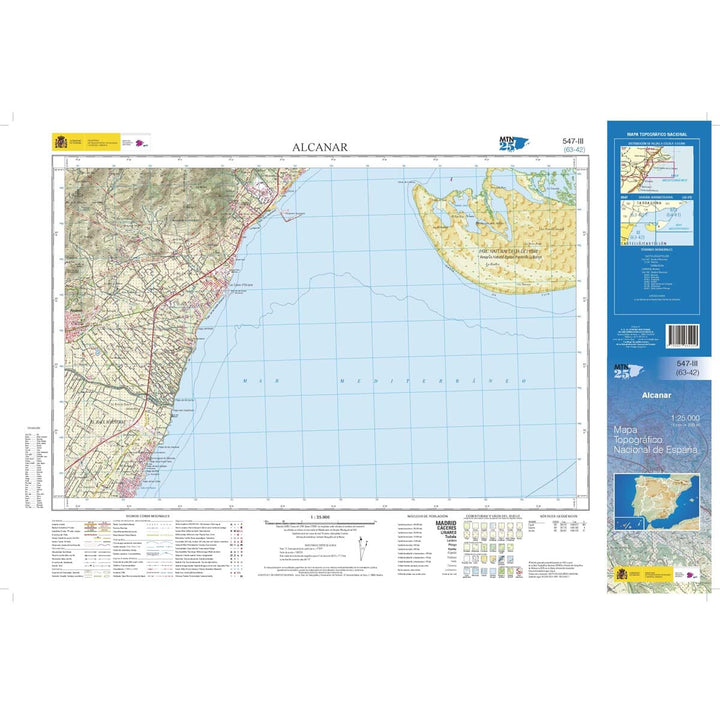 Carte topographique de l'Espagne n° 0547.3 - Alcanar | CNIG - 1/25 000 carte pliée CNIG 