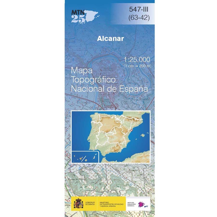 Carte topographique de l'Espagne n° 0547.3 - Alcanar | CNIG - 1/25 000 carte pliée CNIG 