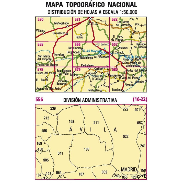 Carte topographique de l'Espagne n° 0556 - Navaluenga | CNIG - 1/50 000 carte pliée CNIG 