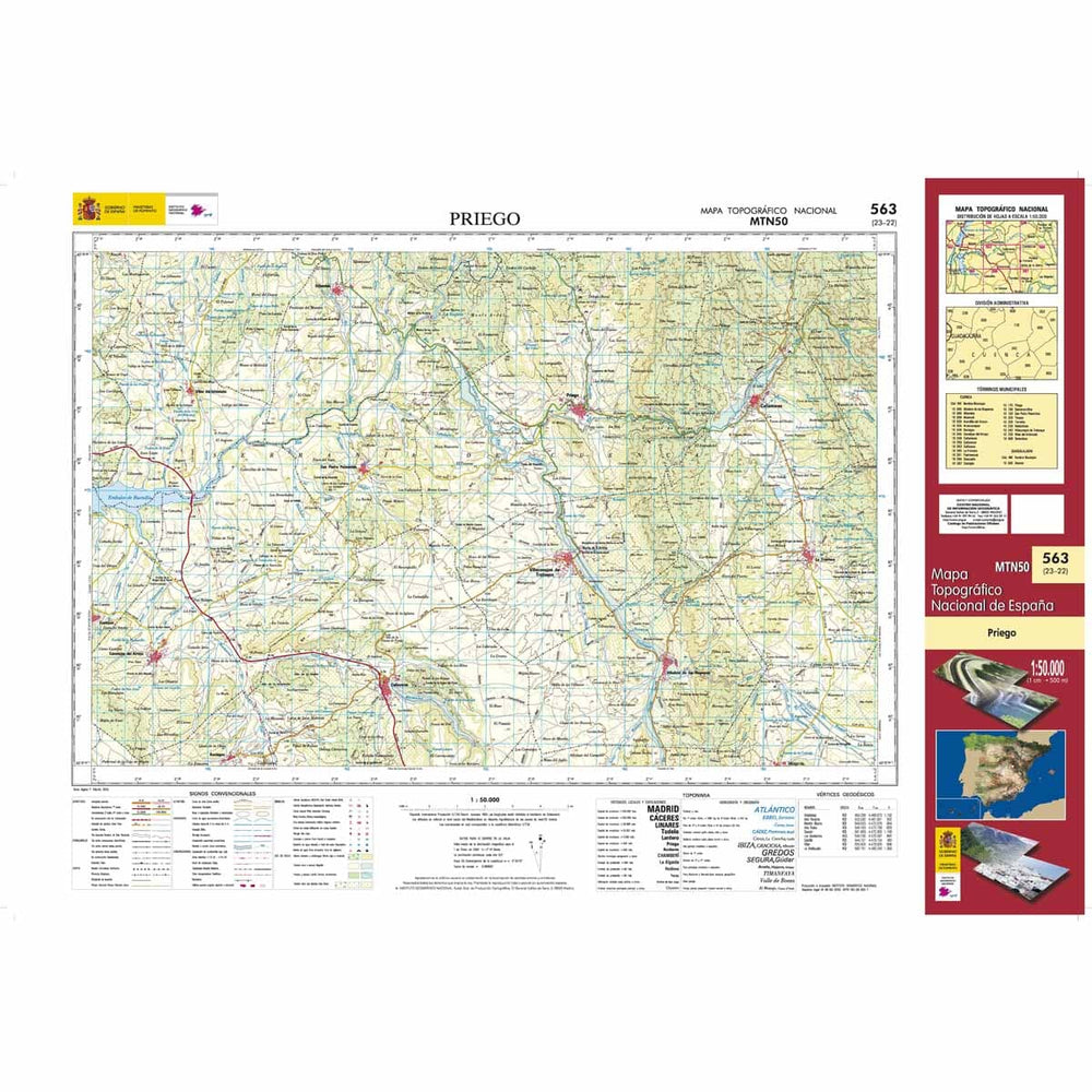 Carte topographique de l'Espagne n° 0563 - Priego | CNIG - 1/50 000 carte pliée CNIG 