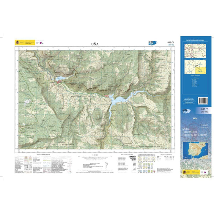 Carte topographique de l'Espagne n° 0587.4 - Uña | CNIG - 1/25 000 carte pliée CNIG 