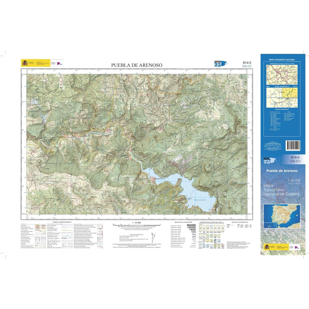 Carte topographique de l'Espagne n° 0614.2 - Puebla de Arenoso | CNIG - 1/25 000 carte pliée CNIG 