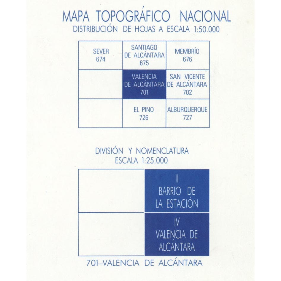 Carte topographique de l'Espagne n° 0701.2 - Barrio de la Estación | CNIG - 1/25 000 carte pliée CNIG 
