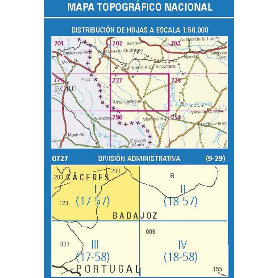 Carte topographique de l'Espagne n° 0727.1 - Mayorga | CNIG - 1/25 000 carte pliée CNIG 