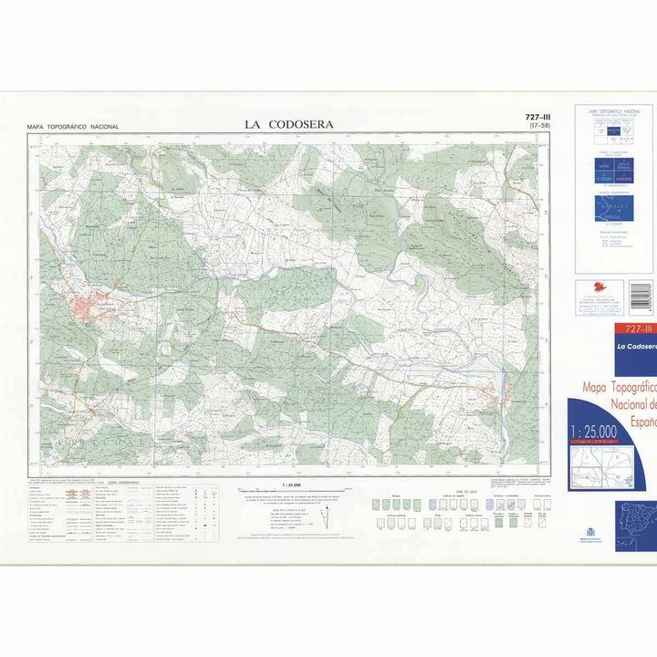 Carte topographique de l'Espagne n° 0727.3 - La Codosera | CNIG - 1/25 000 carte pliée CNIG 