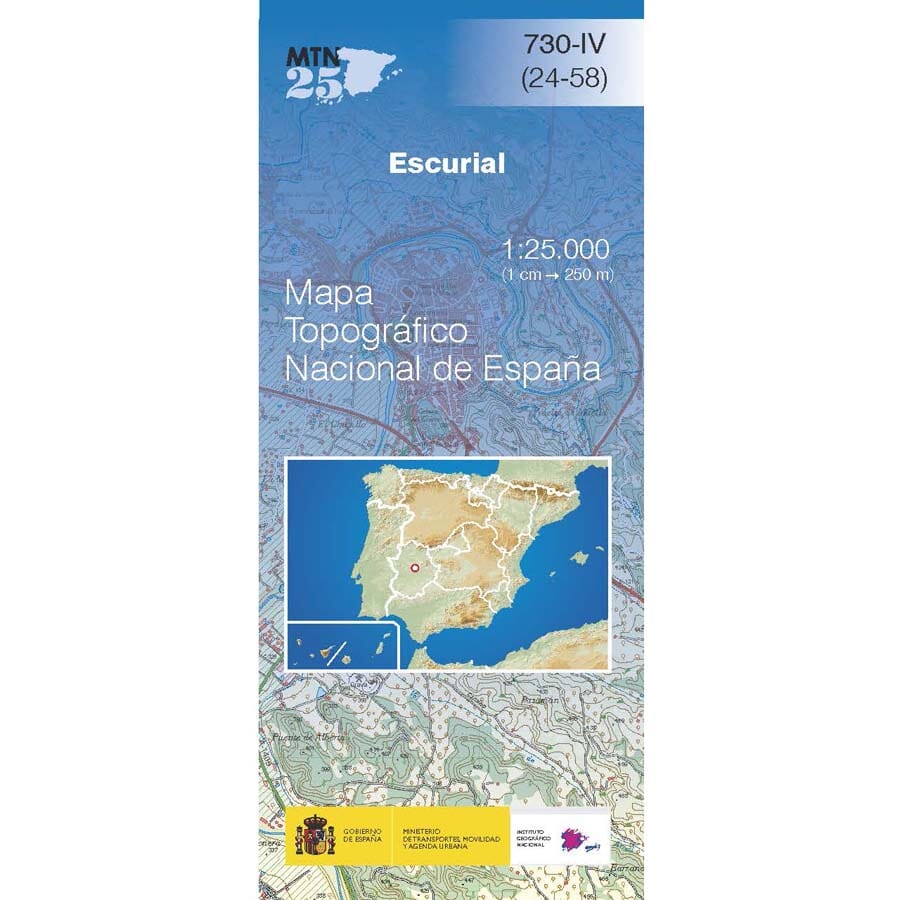 Carte topographique de l'Espagne n° 0730.4 - Escurial | CNIG - 1/25 000 carte pliée CNIG 