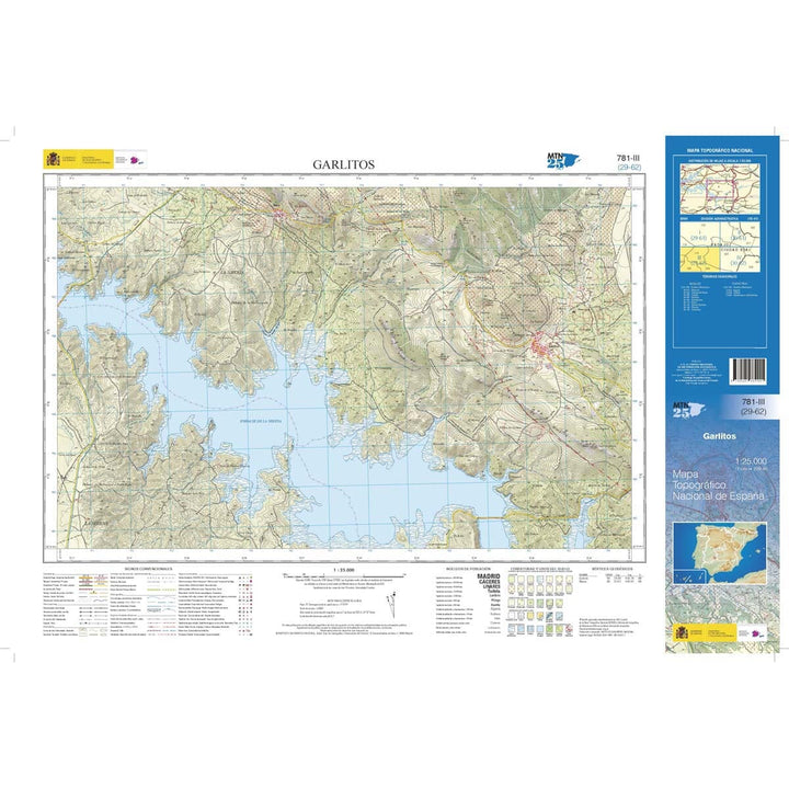 Carte topographique de l'Espagne n° 0781.3 - Garlitos | CNIG - 1/25 000 carte pliée CNIG 