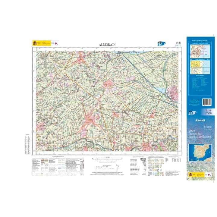 Carte topographique de l'Espagne n° 0914.1 - Almoradí | CNIG - 1/25 000 carte pliée CNIG 