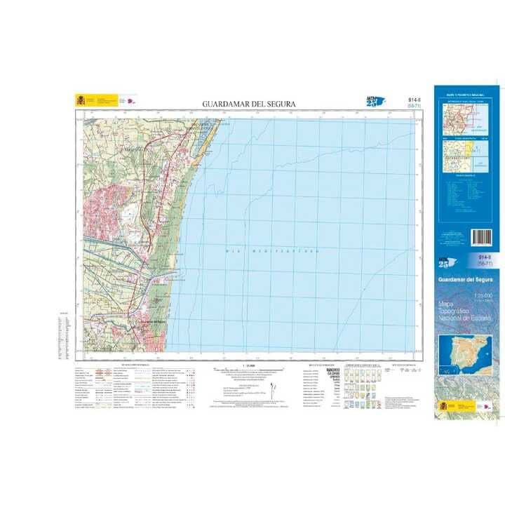 Carte topographique de l'Espagne n° 0914.2 - Guardamar de Segura | CNIG - 1/25 000 carte pliée CNIG 