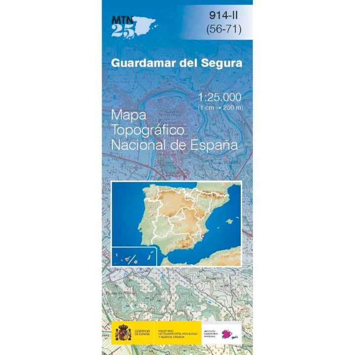 Carte topographique de l'Espagne n° 0914.2 - Guardamar de Segura | CNIG - 1/25 000 carte pliée CNIG 